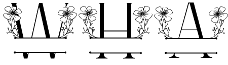 Flower Buds Line Monogram