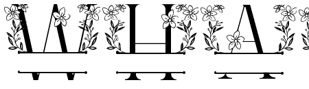 Pink Floral Line Monogram